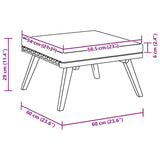 Garden Footstool with Cushion 60x60x29 cm Solid Acacia Wood - Low Angle
