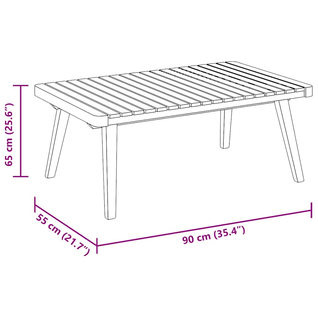 Garden Coffee Table 90x55x35 cm Solid Acacia Wood
