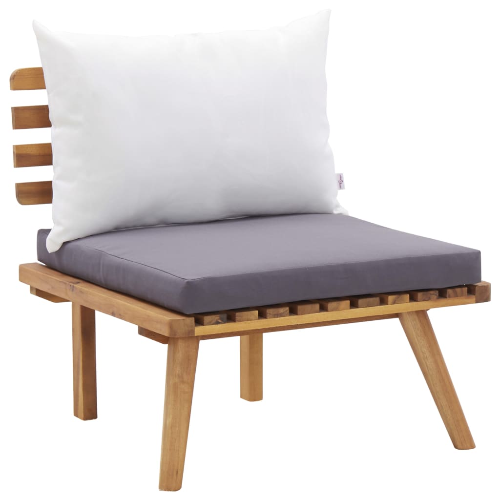 4 Piece Garden Lounge Set with Cushions Solid Acacia Wood
