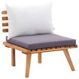 4 Piece Garden Lounge Set with Cushions Solid Acacia Wood - Side View