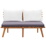 4 Piece Garden Lounge Set with Cushions Solid Acacia Wood - Rear View
