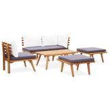 6 Piece Garden Lounge Set Solid Acacia Wood - Side View