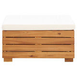 8 Piece Garden Lounge Set with Cushions Acacia Wood Cream White
