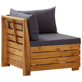 5 Piece Garden Lounge Set with Cushions Acacia Wood Dark Grey