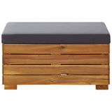5 Piece Garden Lounge Set with Cushions Acacia Wood Dark Grey