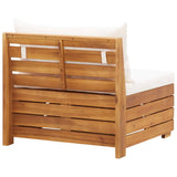 Sectional Middle Sofa 1 pc with Cushions Solid Acacia Wood - 45-Degree Angle