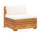 Sectional Middle Sofa 1 pc with Cushions Solid Acacia Wood - Extra Image