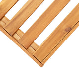Sectional Footrest 1 pc with Cushion Solid Acacia Wood - Rear View