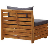 Sectional Middle Sofa 1 pc with Cushions Solid Acacia Wood - 45-Degree Angle