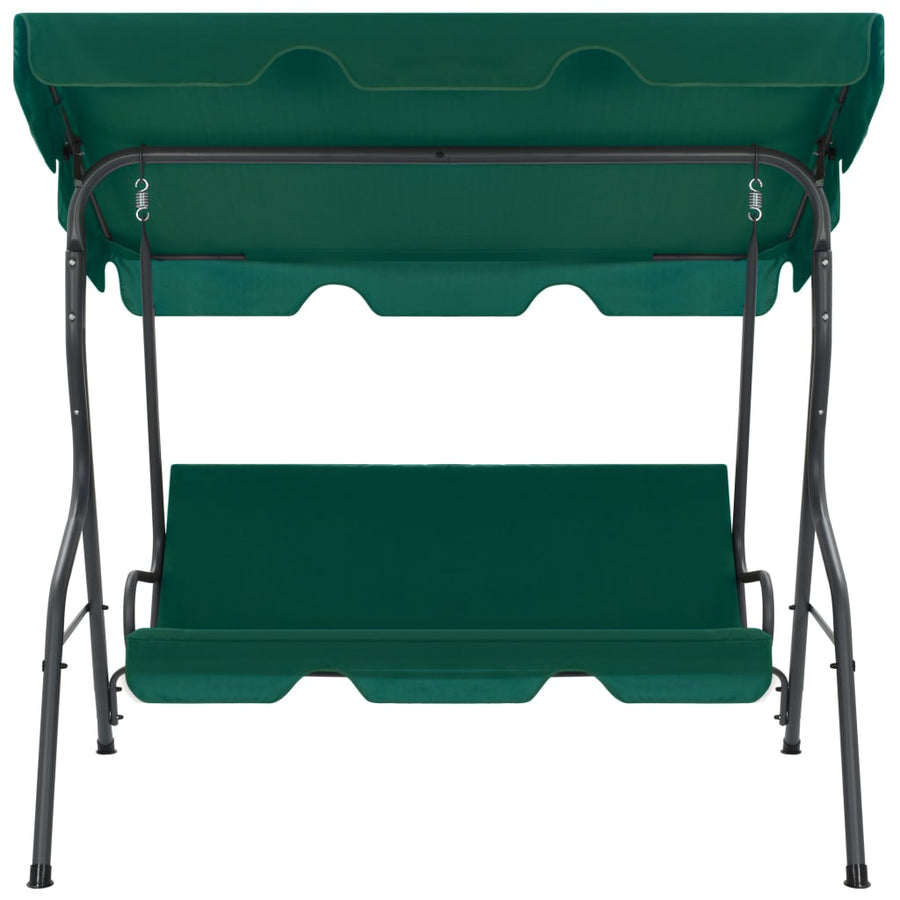 Garden Swing Bench Green 170x110x153 cm Fabric