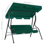 Garden Swing Bench Green 170x110x153 cm Fabric