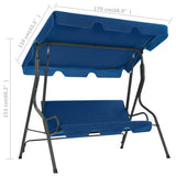 Garden Swing Bench Dark Blue 170x110x153 cm Fabric - Rear View