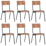 Dining Chairs 6 pcs Brown Plywood
