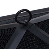 Fire Pit Black 42x42x45 cm Steel - Close-Up Angle