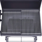 Charcoal BBQ Grill Smoker with Bottom Shelf Black - Rear View