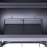 Charcoal BBQ Grill Smoker with Bottom Shelf Black - Low Angle