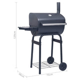 Charcoal BBQ Grill Smoker with Bottom Shelf Black - Extra Image