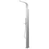 Outdoor Shower Stainless Steel Curved - Top-Down View