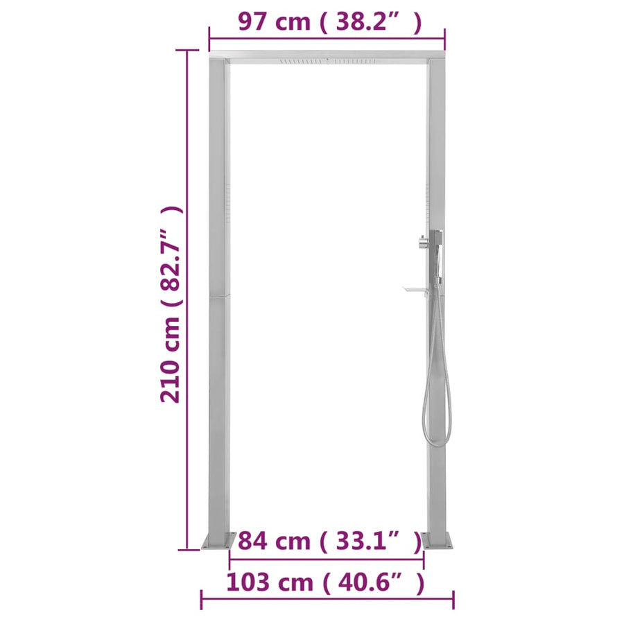 Outdoor Shower Stainless Steel Double Jets