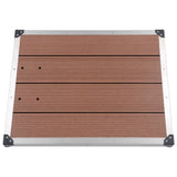 Outdoor Shower Tray WPC Stainless Steel 80x62 cm Brown - Front View