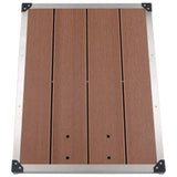 Outdoor Shower Tray WPC Stainless Steel 80x62 cm Brown - Top-Down View