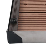 Outdoor Shower Tray WPC Stainless Steel 80x62 cm Brown - Rear View