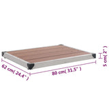 Outdoor Shower Tray WPC Stainless Steel 80x62 cm Brown