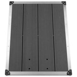 Outdoor Shower Tray WPC Stainless Steel 80x62 cm Grey - Front View
