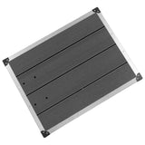 Outdoor Shower Tray WPC Stainless Steel 80x62 cm Grey - 45-Degree Angle