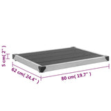 Outdoor Shower Tray WPC Stainless Steel 80x62 cm Grey - Extra Image