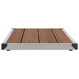 Outdoor Shower Tray WPC Stainless Steel 110x62 cm Brown - Front View
