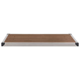 Outdoor Shower Tray WPC Stainless Steel 110x62 cm Brown - Top-Down View