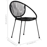 Garden Chairs 2 pcs PVC Rattan Black - Close-Up Angle