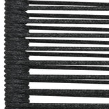 Garden Chairs 2 pcs Cotton Rope and Steel Black - Rear View
