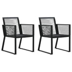 Garden Chairs 2 pcs Black PVC Rattan