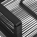 Garden Chairs 2 pcs Black PVC Rattan - Close-Up Angle