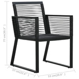 Garden Chairs 2 pcs Black PVC Rattan - Extra Image