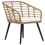 Garden Chairs with Cushions 2 pcs Poly Rattan Oak