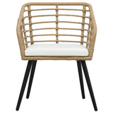 Garden Chairs with Cushions 2 pcs Poly Rattan Oak - Side View