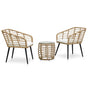 3 Piece Bistro Set Poly Rattan Oak