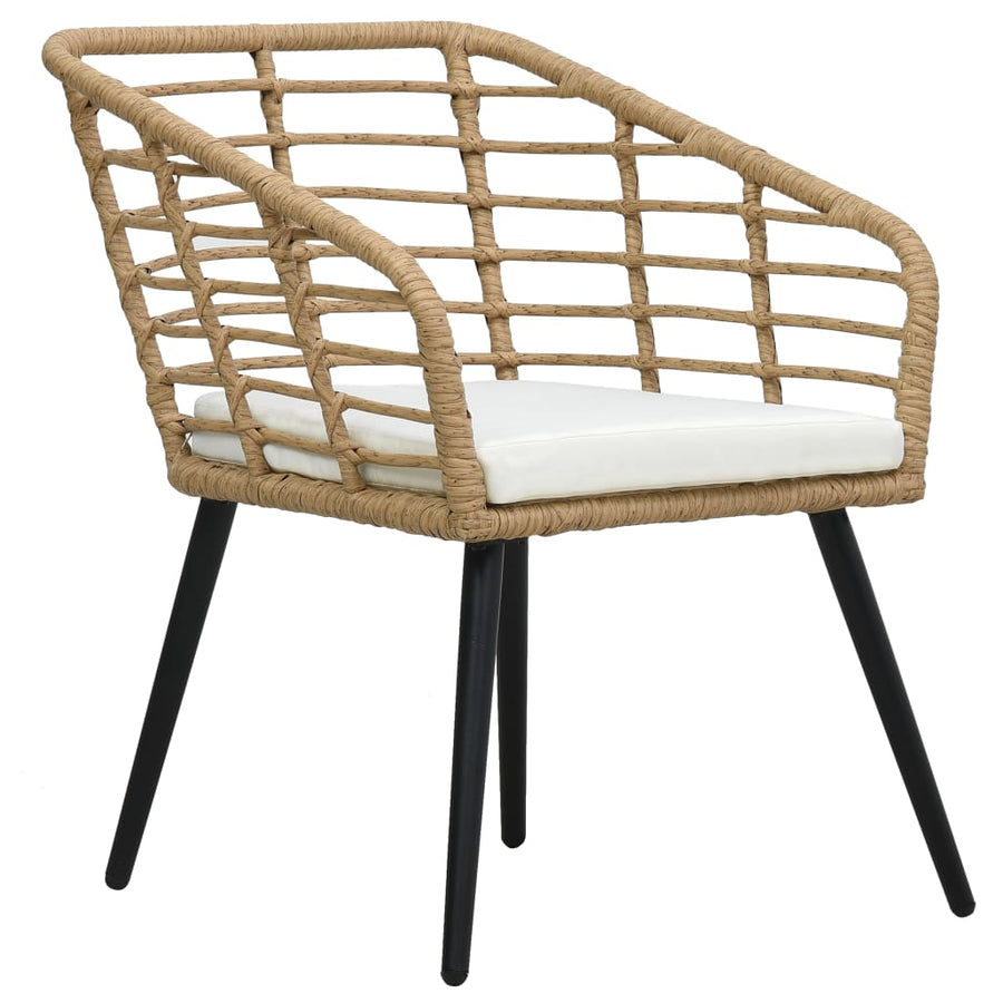 3 Piece Bistro Set Poly Rattan Oak