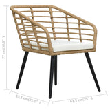 3 Piece Bistro Set Poly Rattan Oak - Close-Up Angle