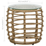 3 Piece Bistro Set Poly Rattan Oak - Low Angle