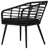 Garden Chairs with Cushions 2 pcs Poly Rattan Black