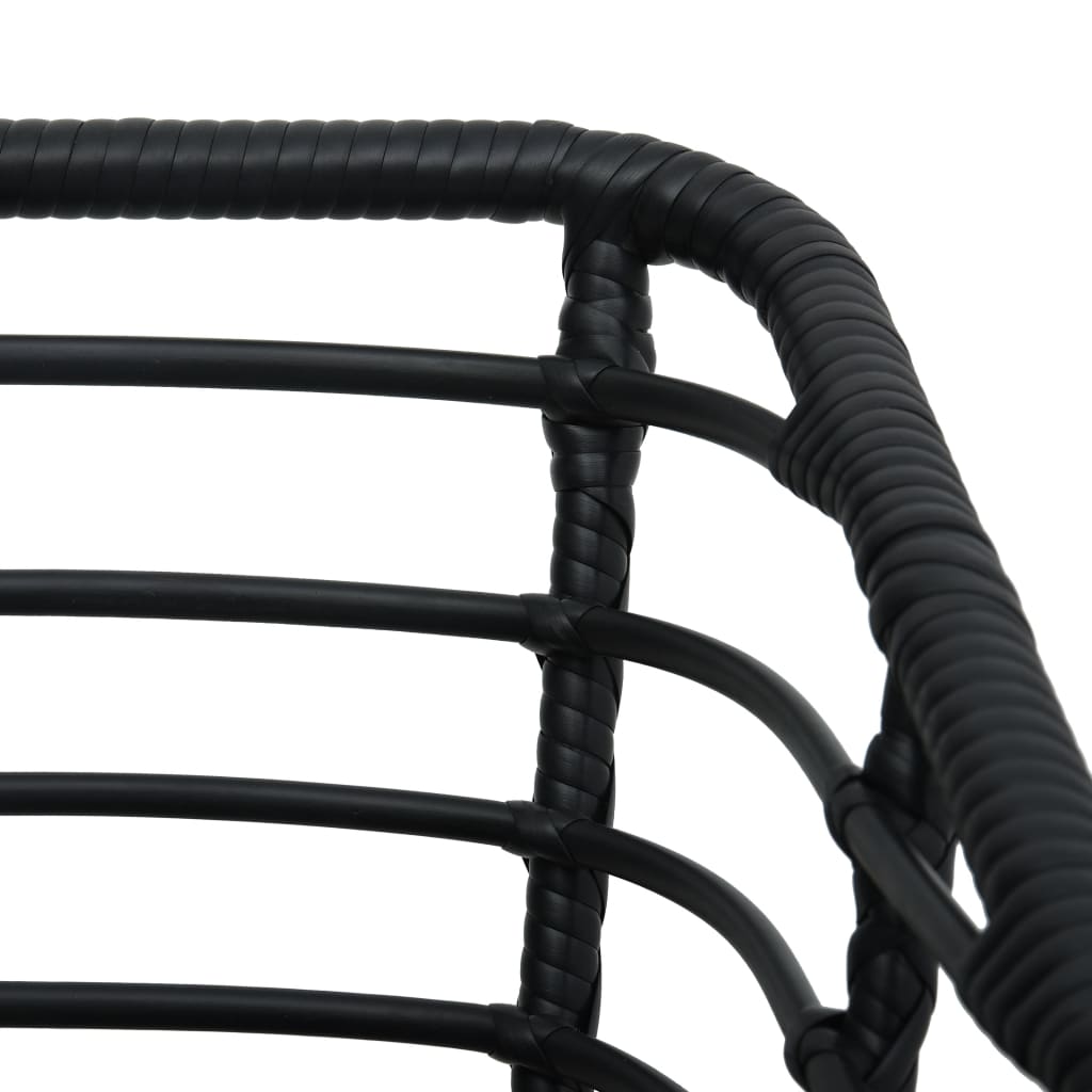 Garden Chairs with Cushions 2 pcs Poly Rattan Black
