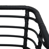 Garden Chairs with Cushions 2 pcs Poly Rattan Black