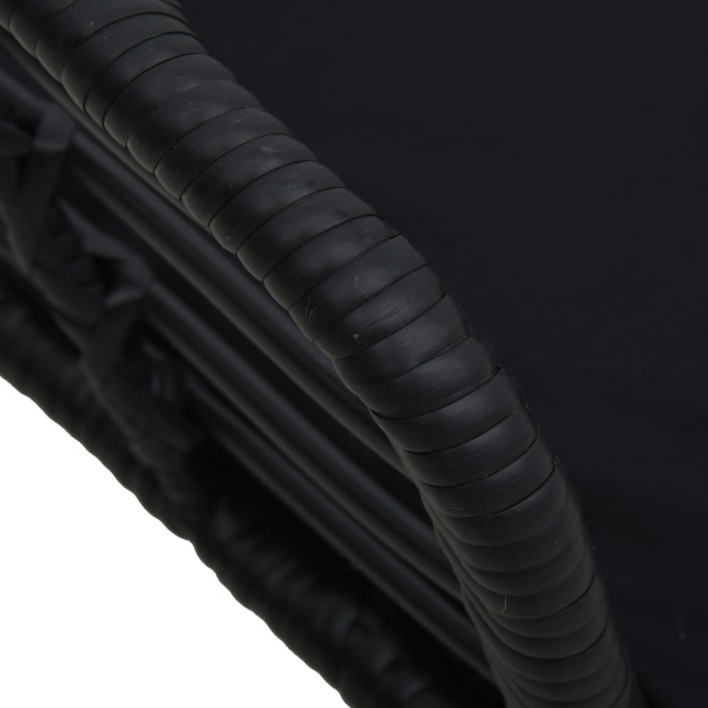 Garden Chairs with Cushions 2 pcs Poly Rattan Black