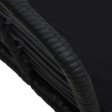 Garden Chairs with Cushions 2 pcs Poly Rattan Black - Close-Up Angle