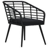3 Piece Bistro Set Poly Rattan Black - Top-Down View