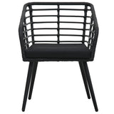 3 Piece Bistro Set Poly Rattan Black - 45-Degree Angle